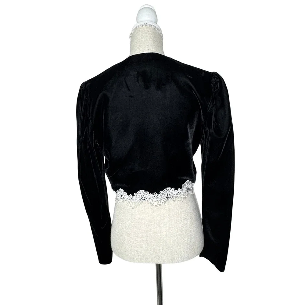 Vintage Talbots x Scott McClintock Black velvet Bolero Jacket - Picture 2 of 7
